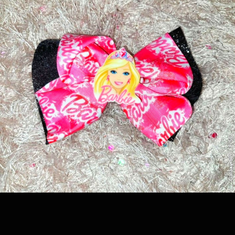 Huge Pink Barbie Girls Cheer Hair Bow Handmade